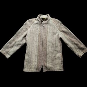 Curlew Weavers Gwehyddion Y Gylfinir 100 dicel natural green gray cardigan sizeL